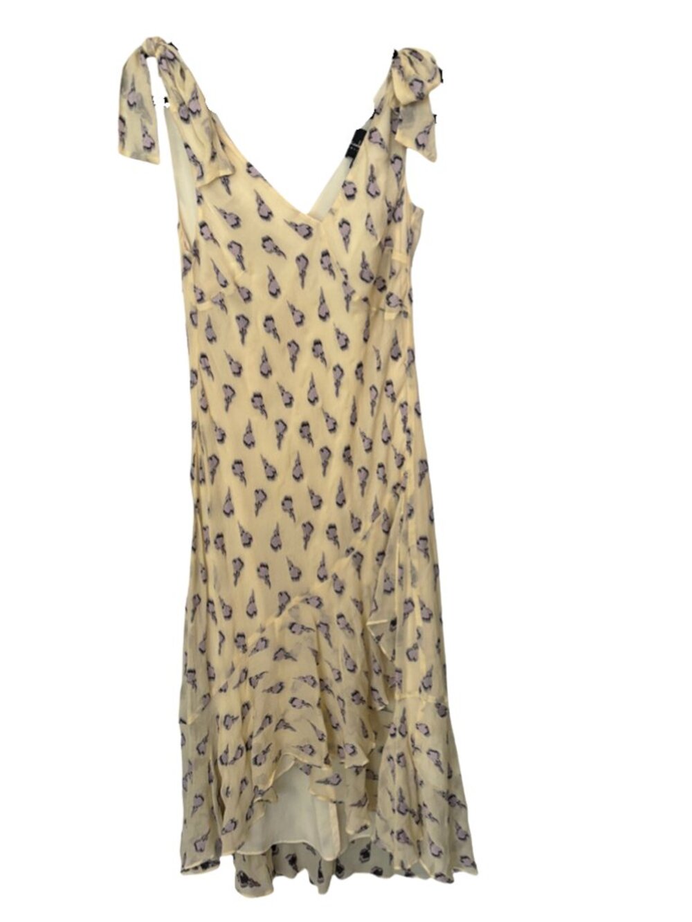 Nicole Miller Yellow & Lavender Floral Silk Chiffon - NWT -